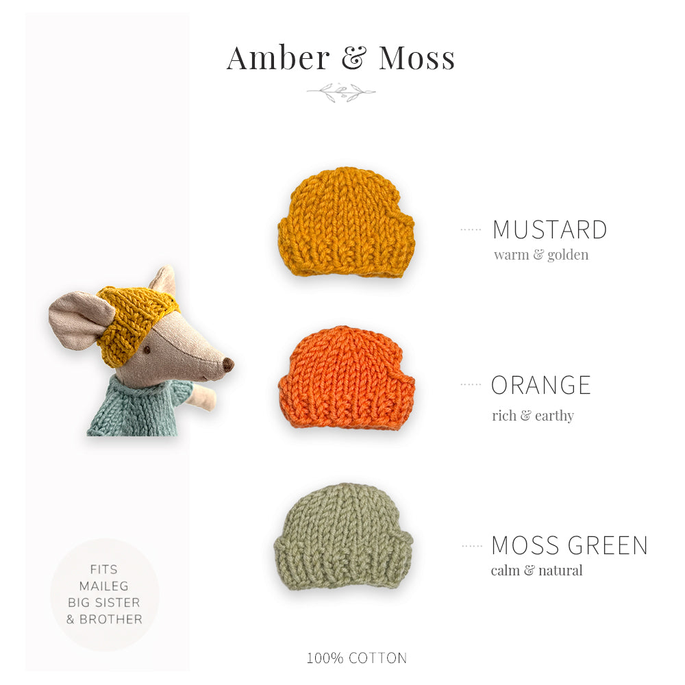 Handmade Cotton Hats for Maileg Mouse | Amber & Moss