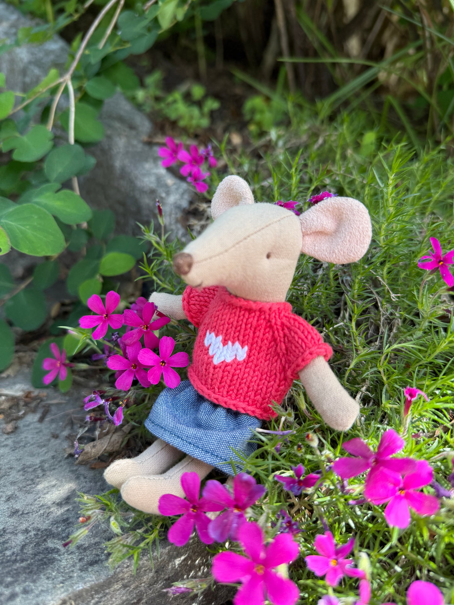Outfit for Maileg Mouse - Raspberry