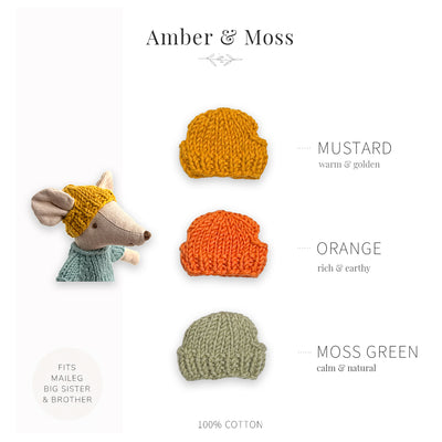 Handmade Cotton Hats for Maileg Mouse | Amber & Moss