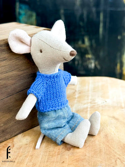 Shirt for Maileg Mouse - Blue