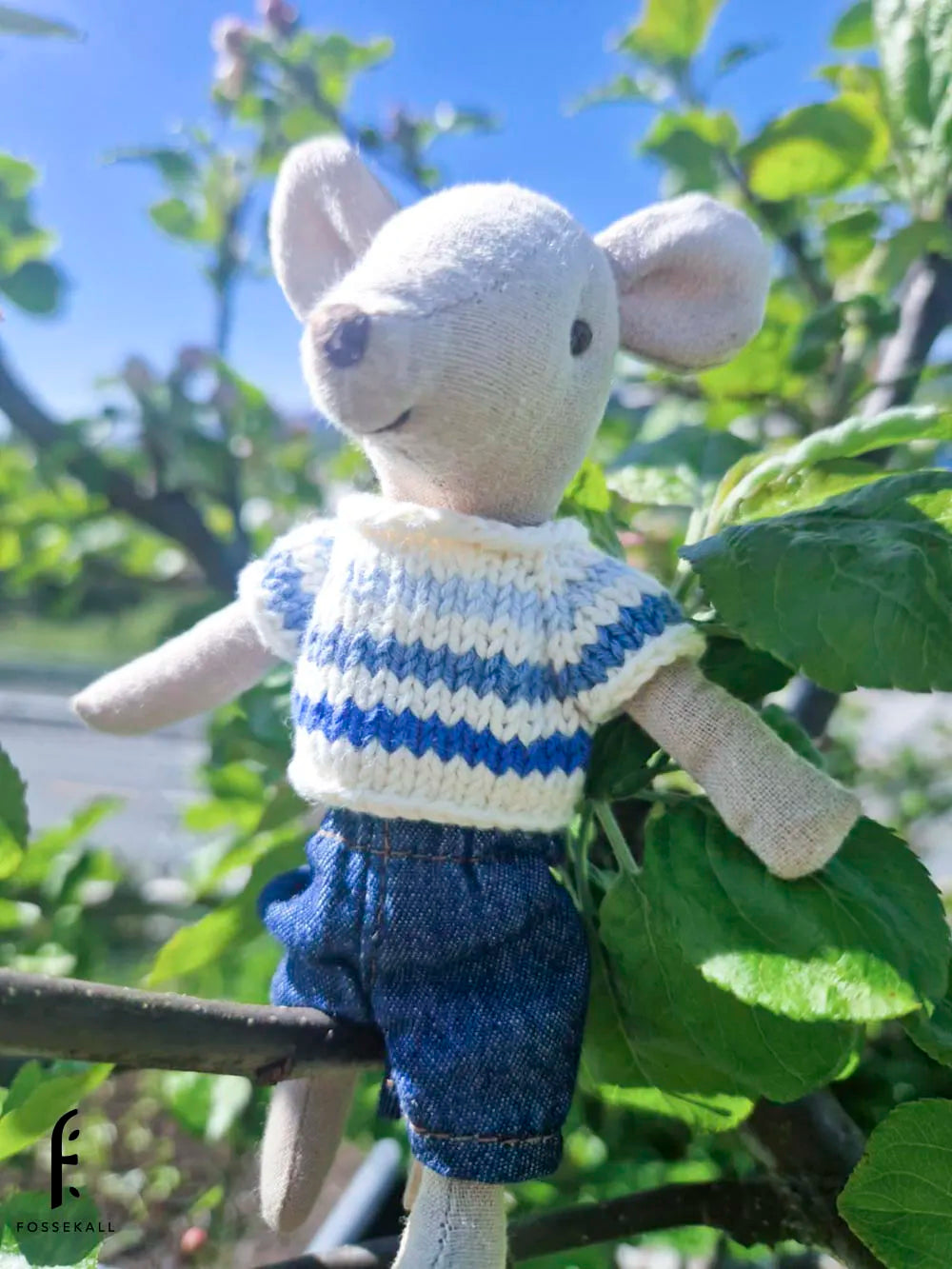 Shirt for Maileg Mouse - Blue Stripes