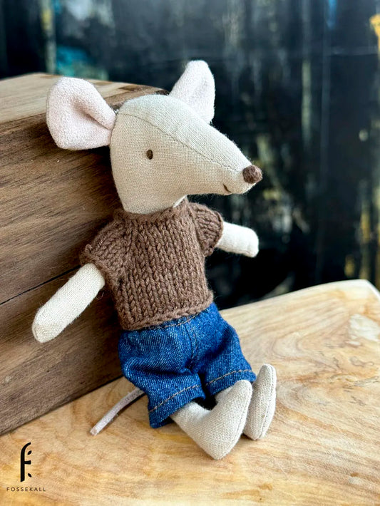 Shirt for Maileg Mouse - Brown