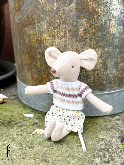 Shirt for Maileg Mouse - Coffee