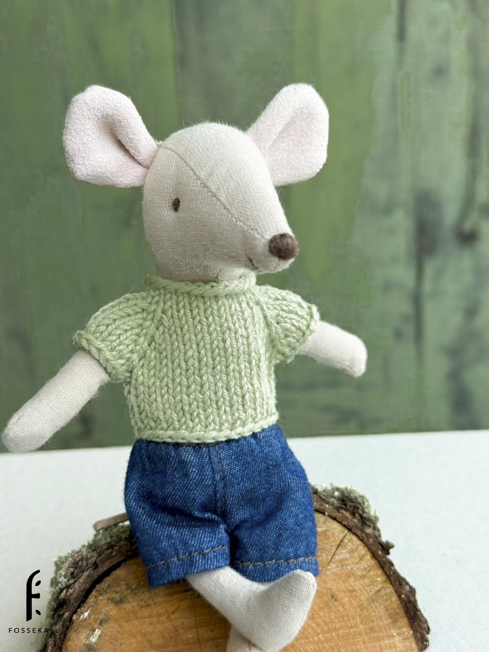 Shirt for Maileg Mouse - Green tea