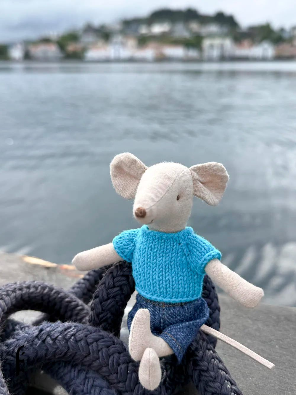 Shirt for Maileg Mouse - Harbor Blue
