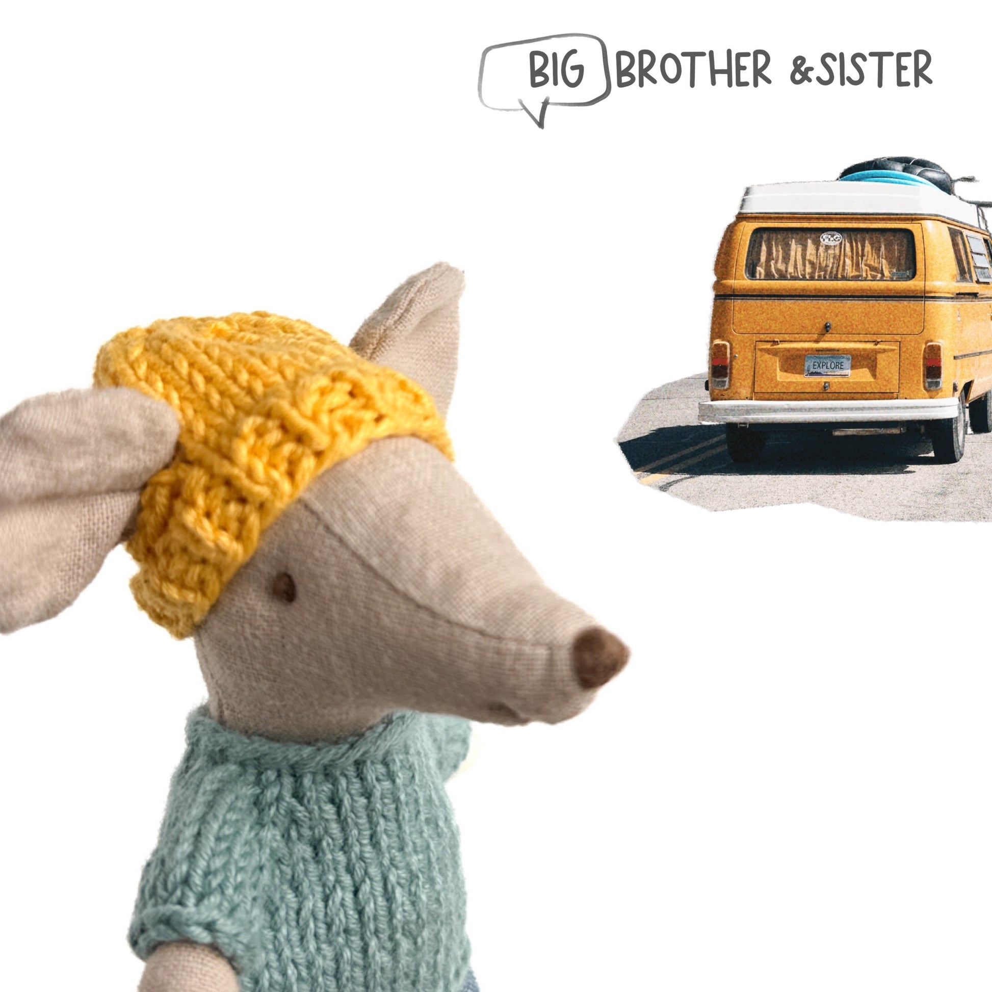 Hat for Maileg Mouse - Yellow