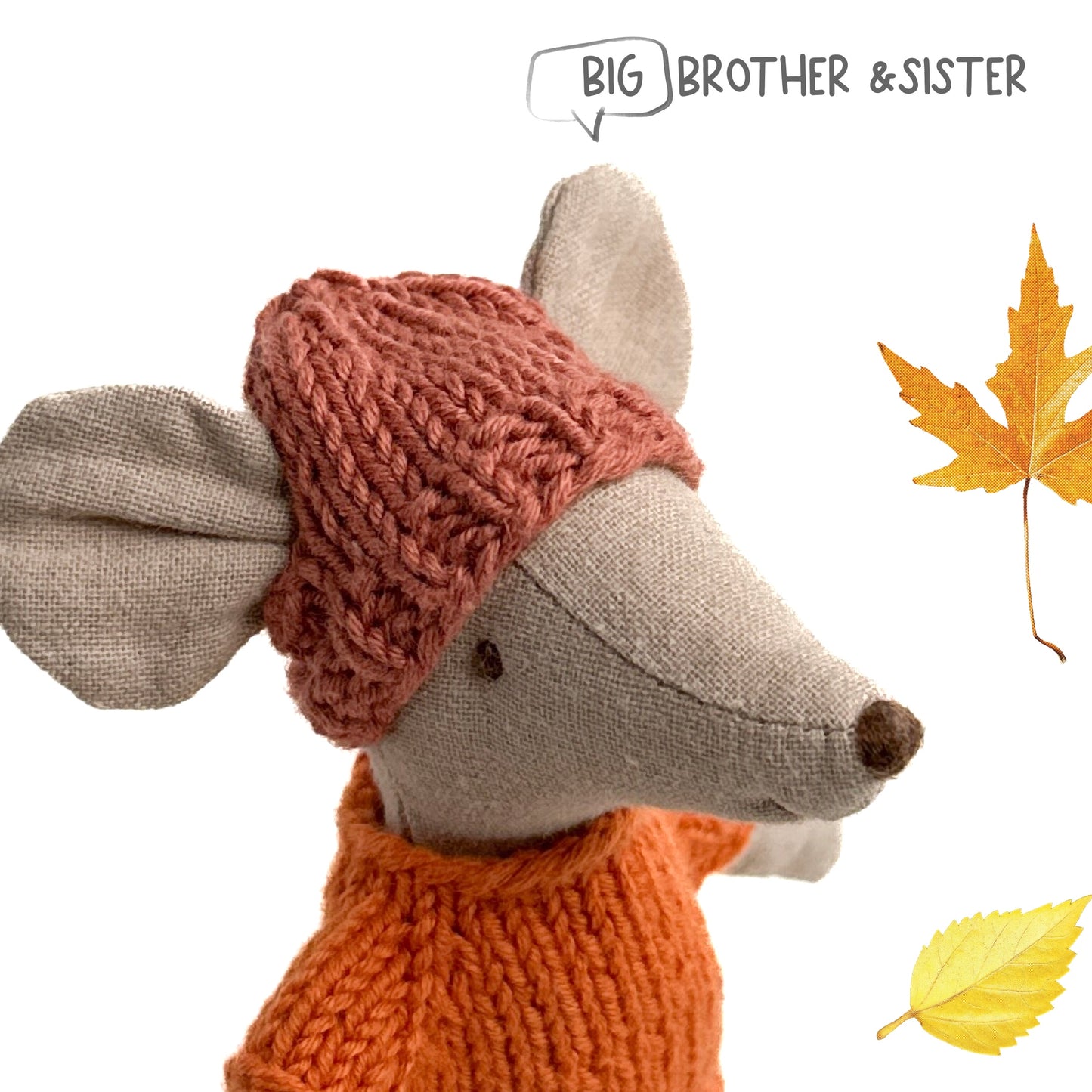 Hat for Maileg Mouse - Terracotta