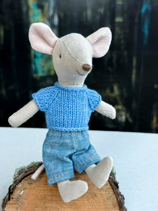 Shirt for Maileg Mouse - Light Blue