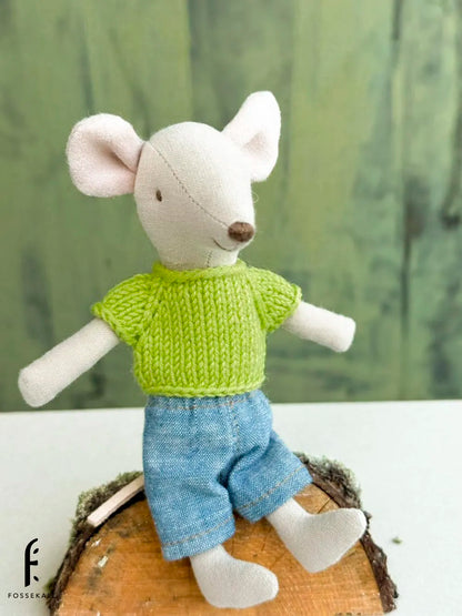 Shirt for Maileg Mouse - Lime Green