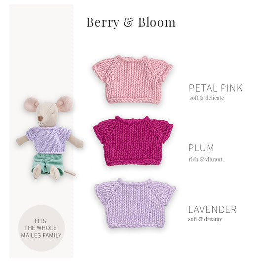 Handmade Cotton Tops for Maileg Mouse | Berry & Bloom