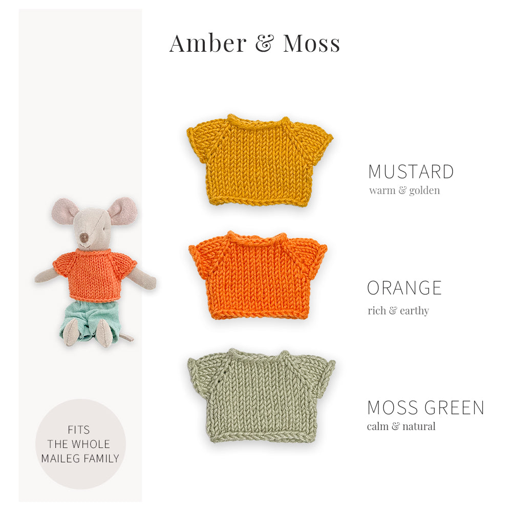 Handmade Cotton Tops for Maileg Mouse | Amber & Moss