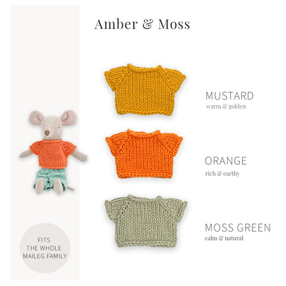 Handmade Cotton Tops for Maileg Mouse | Amber & Moss