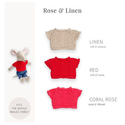 Handmade Cotton Tops for Maileg Mouse | Rose & Linen