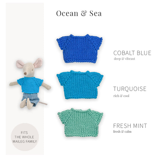 Handmade Cotton Tops for Maileg Mouse | Ocean & Sea