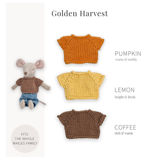Handmade Cotton Tops for Maileg Mouse | Golden Harvest