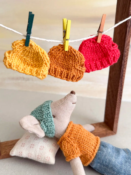 Knitted Hats for Maileg Mouse  – 100% Cotton
