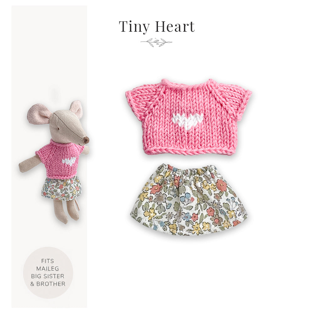 Outfit for Maileg Mouse - Tiny Heart