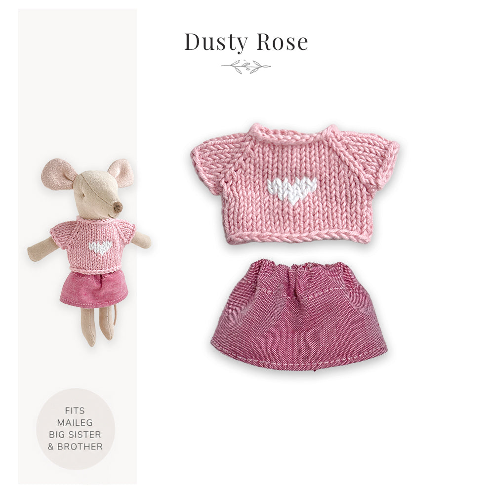 Outfit for Maileg Mouse - Dusty Rose