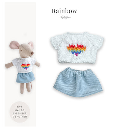 Outfit for Maileg Mouse - Rainbow