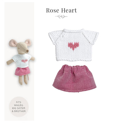 Outfit for Maileg Mouse - Rose Heart