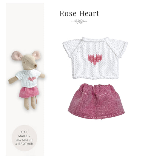 Outfit for Maileg Mouse - Rose Heart