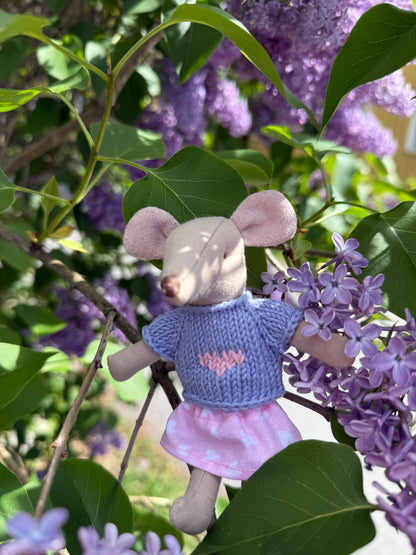 Outfit for Maileg Mouse - Lavender Heart