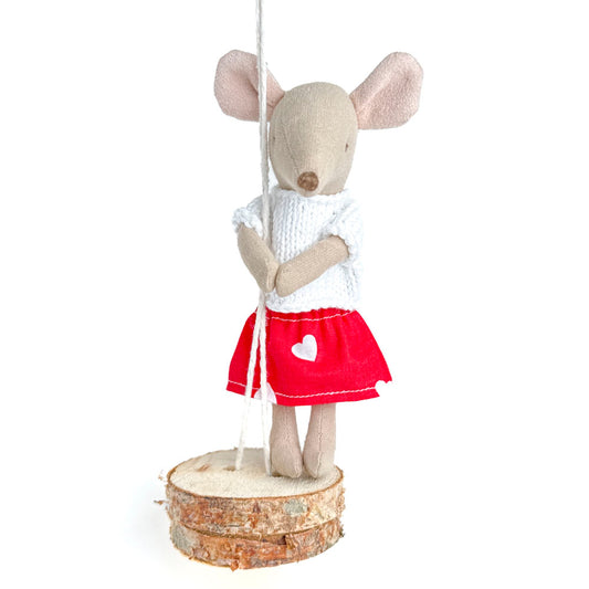 Red skirt for Maileg Mice - with hearts