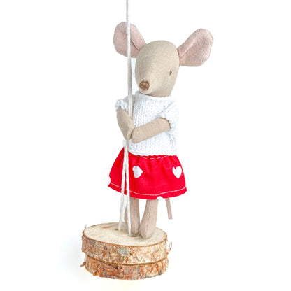 Red Skirt for Maileg Mice with hearts