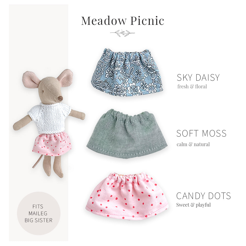 Cotton Skirt for Maileg Big Sister | Meadow Picnic