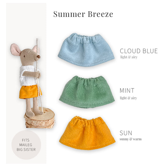 Corduroy Skirts for Maileg Big Sister | Summer Breeze
