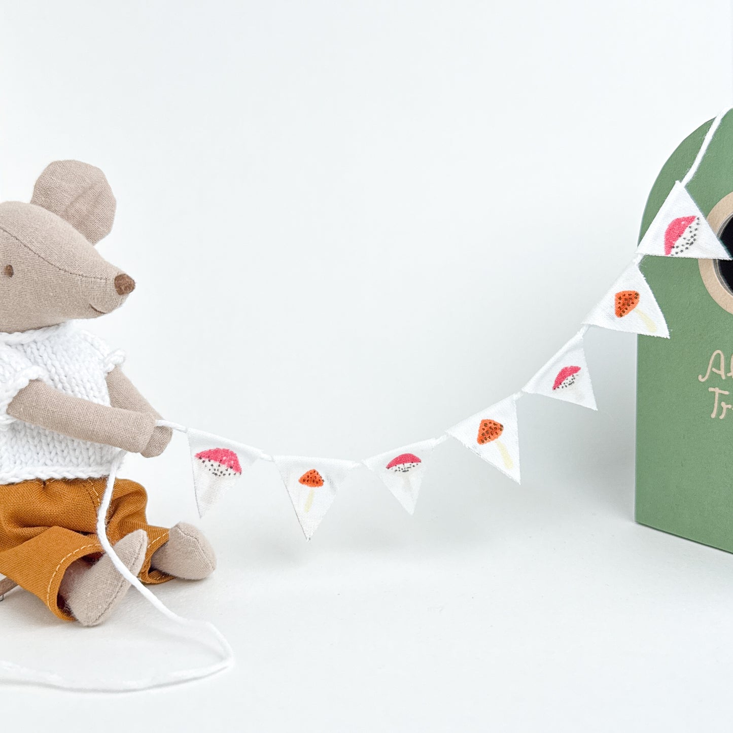 Mushroom Bunting flags - Dollhouse Fabric Garland