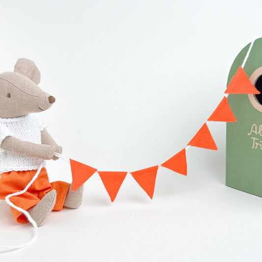 Orange Bunting flags - Dollhouse Fabric Garland