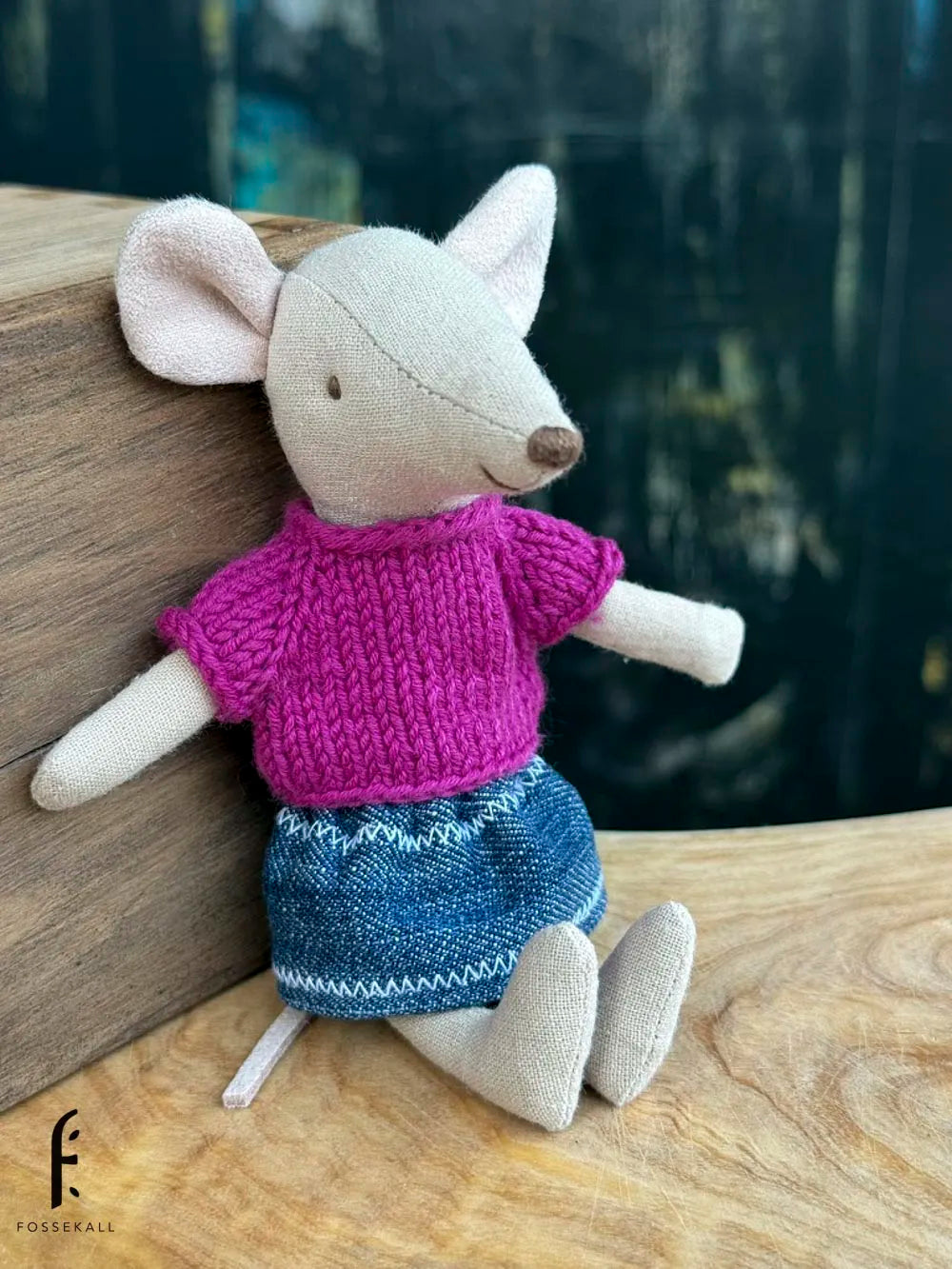 Shirt for Maileg Mouse - Plum