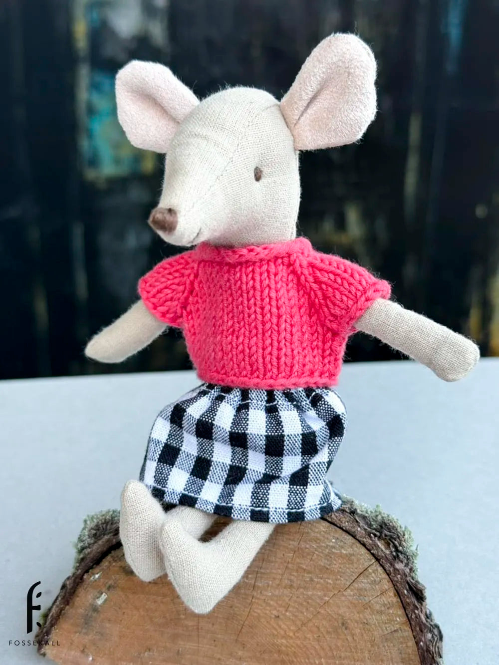 Shirt for Maileg Mouse - Raspberry
