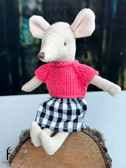 Shirt for Maileg Mouse - Raspberry