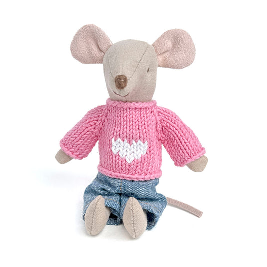 Pink Sweater with Heart for Maileg Mouse