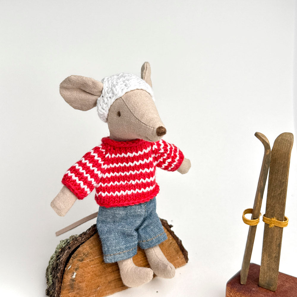 Sweater for Maileg Mouse - Candy Cane