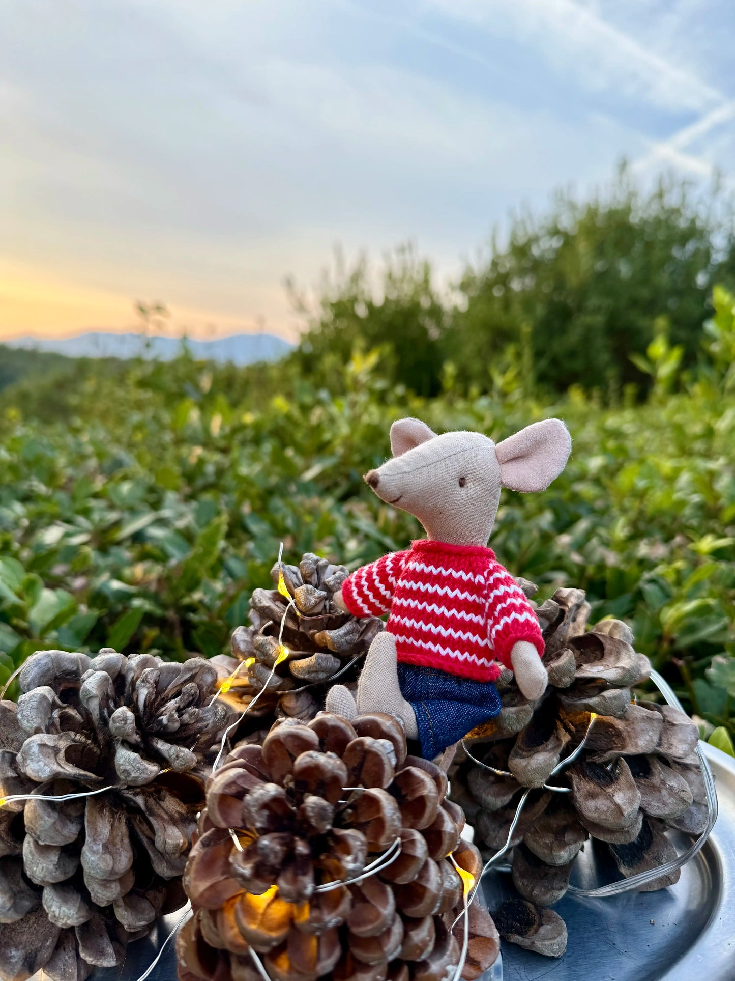 Sweater for Maileg Mouse - Candy Cane