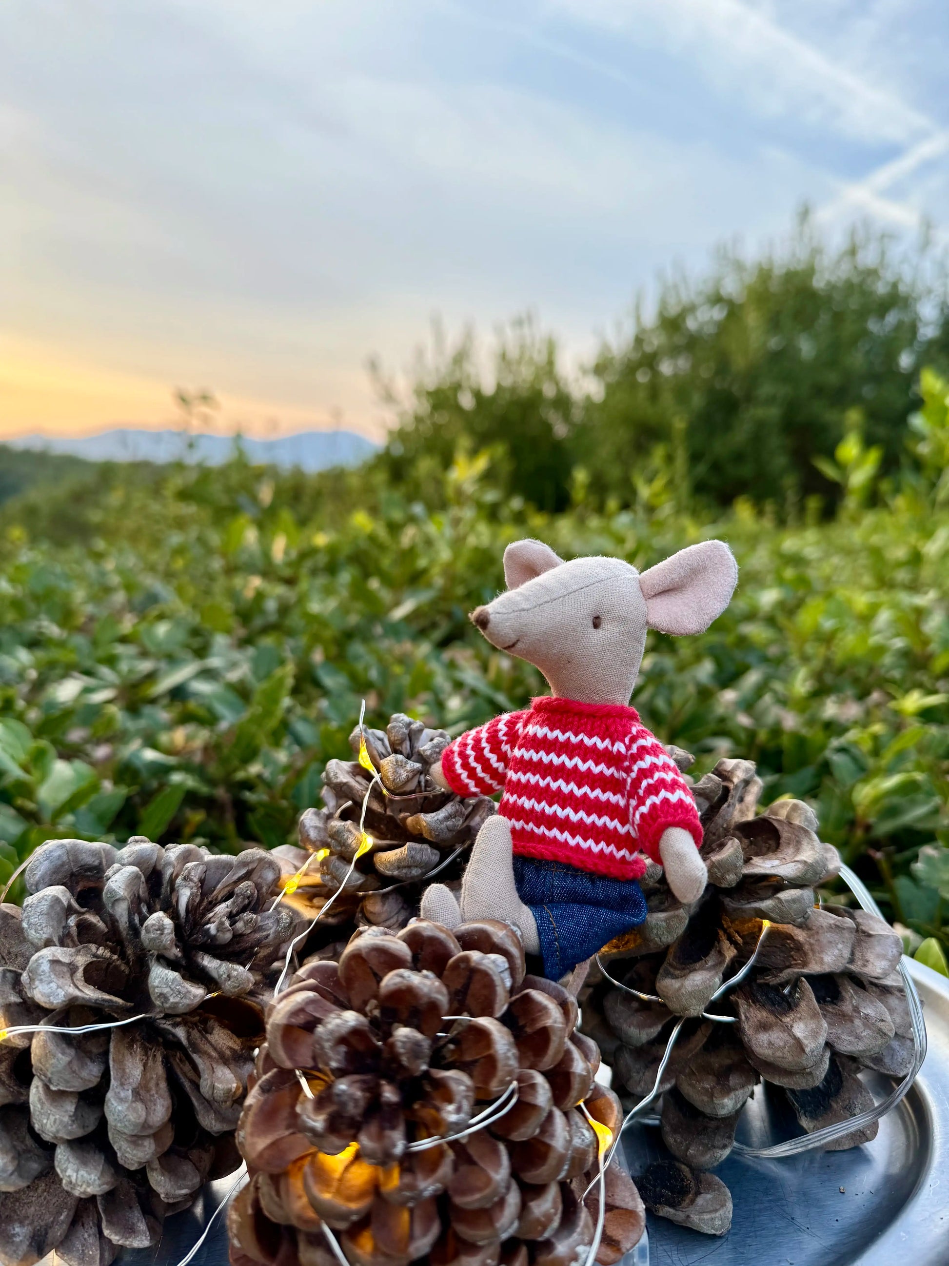 Sweater for Maileg Mouse - Candy Cane