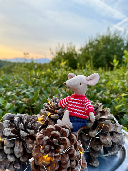 Sweater for Maileg Mouse - Candy Cane