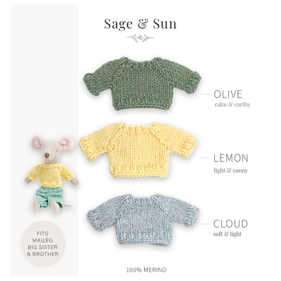 Sweaters for Maileg Mouse - Sage & Sun