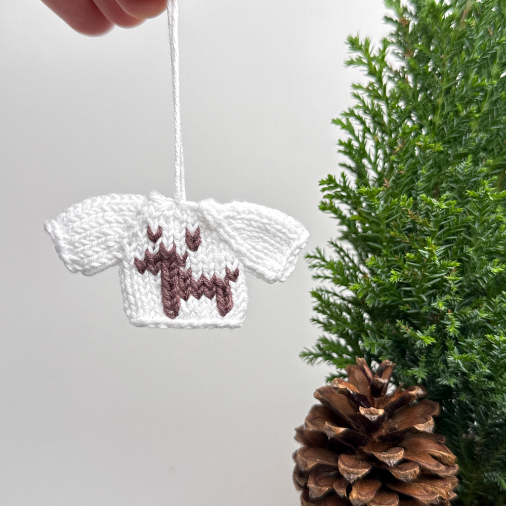   Tiny Sweater - Christmas Tree Ornament - Deer
