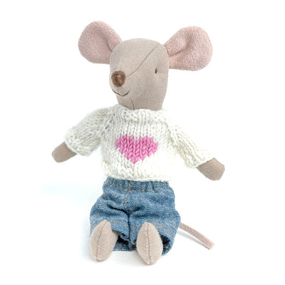 White Sweater with Heart for Maileg Mouse