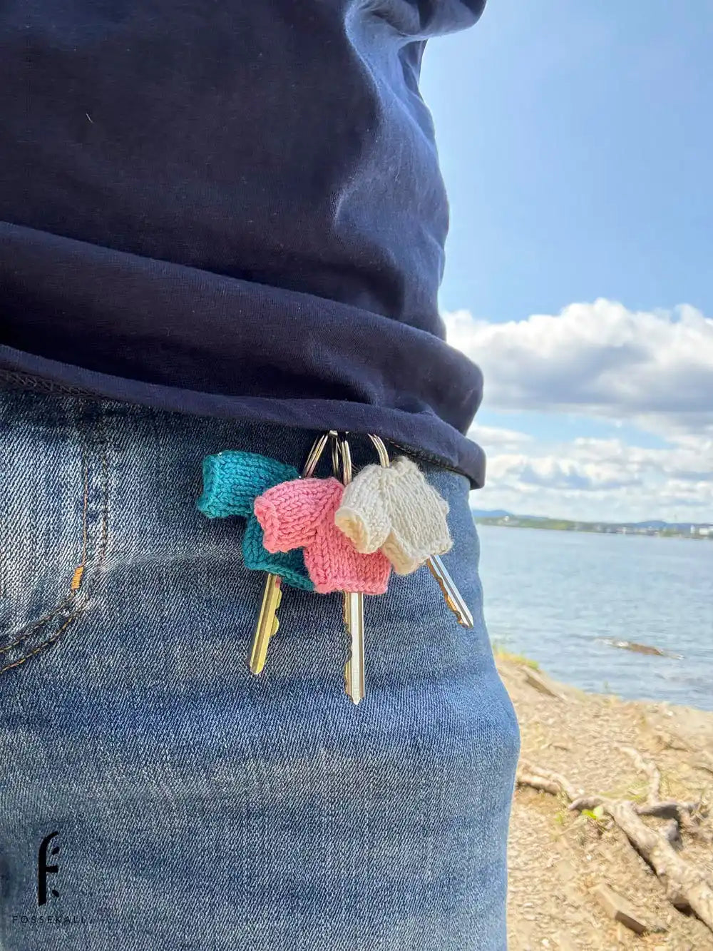 Keys with knitted covers.