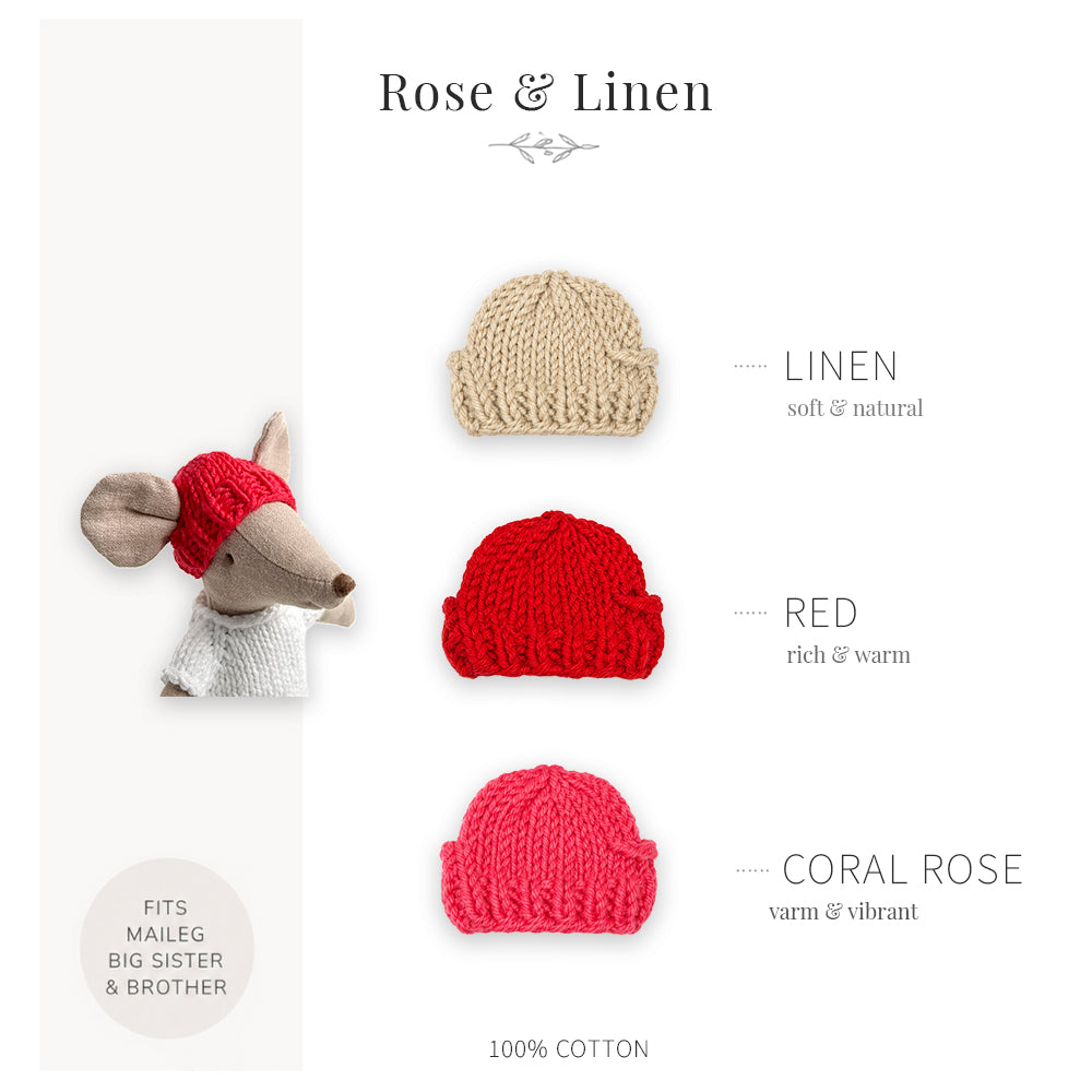Handmade Cotton Hats for Maileg Mouse | Rose & Linen