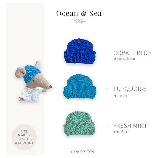 Handmade Cotton Hats for Maileg Mouse | Ocean & Sea