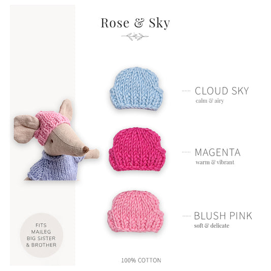 Handmade Cotton Hats for Maileg Mouse | Rose & Sky