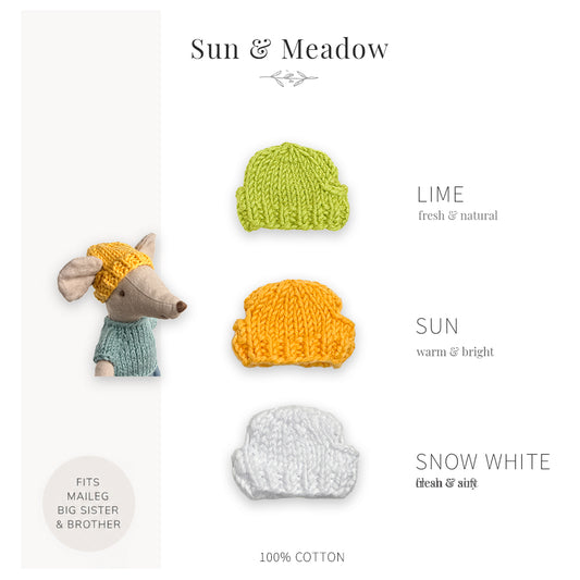 Handmade Cotton Hats for Maileg Mouse | Sun & Meadow