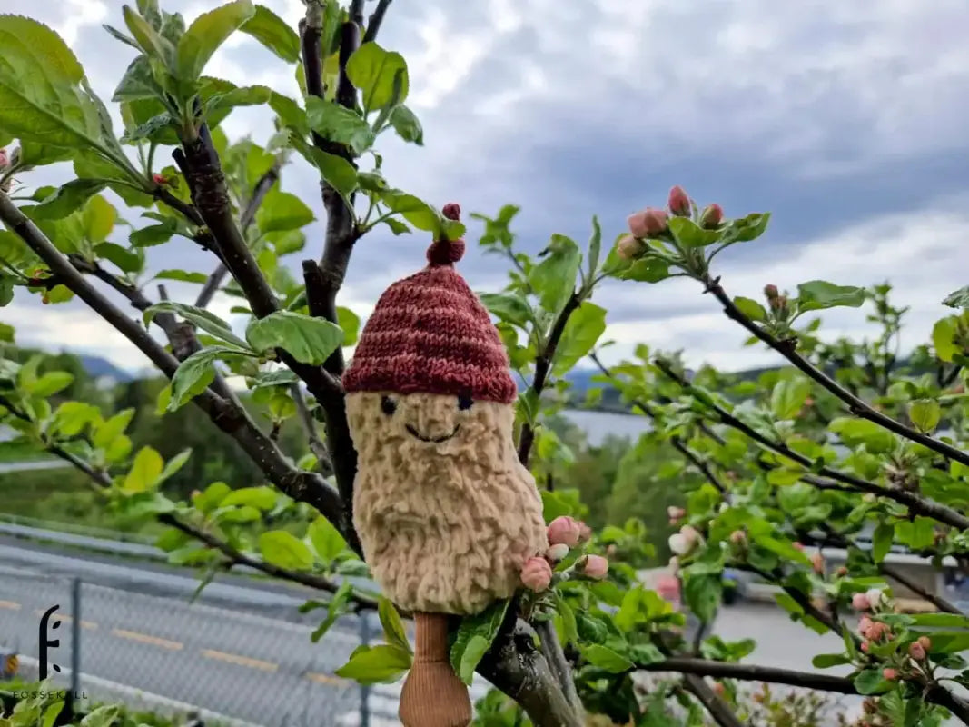 Peanut hat - burgundy with stripes