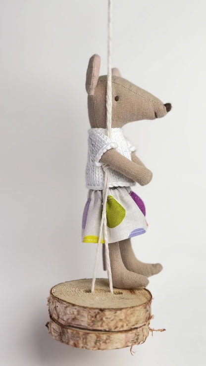 Skirt for Maileg Mouse - Candy Dots